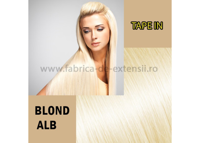 Extensii Tape In Blond Alb Extensii Tape In Blond Alb
