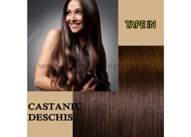 Extensii Tape In Castaniu Deschis
