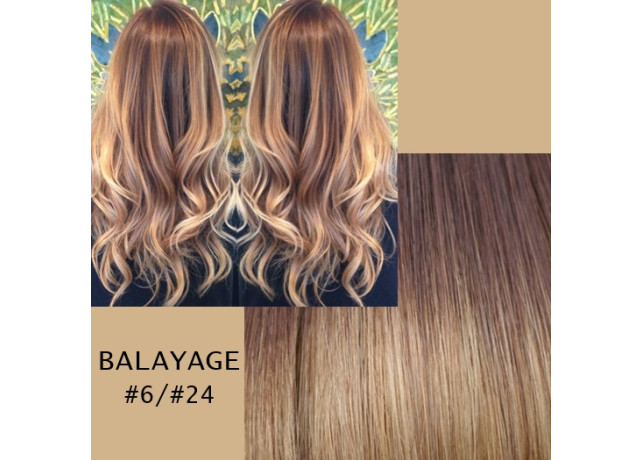 Extensii Front Lace (Semiperuca) deluxe  Balayage #6/#24